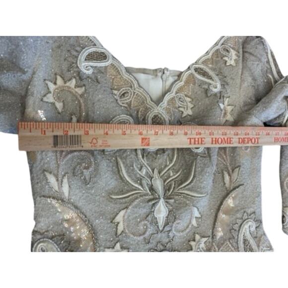 "RICHILENE" VTG Rare Find Formal Gown SZ S? Beadwork Princess Fairy PLZ READ!! - Picture 6 of 16